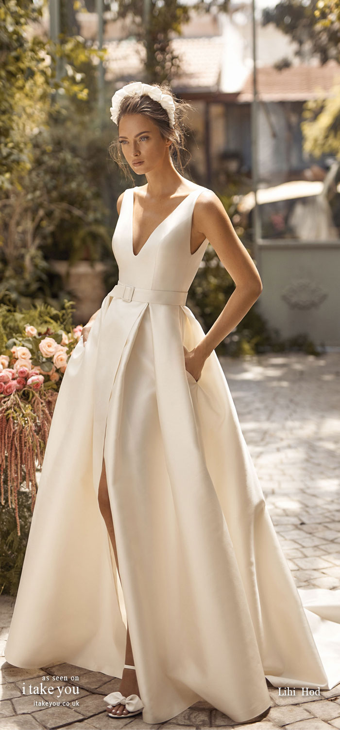 simple a line wedding dress, lihi hod 2020, wedding dresses #weddingdresses