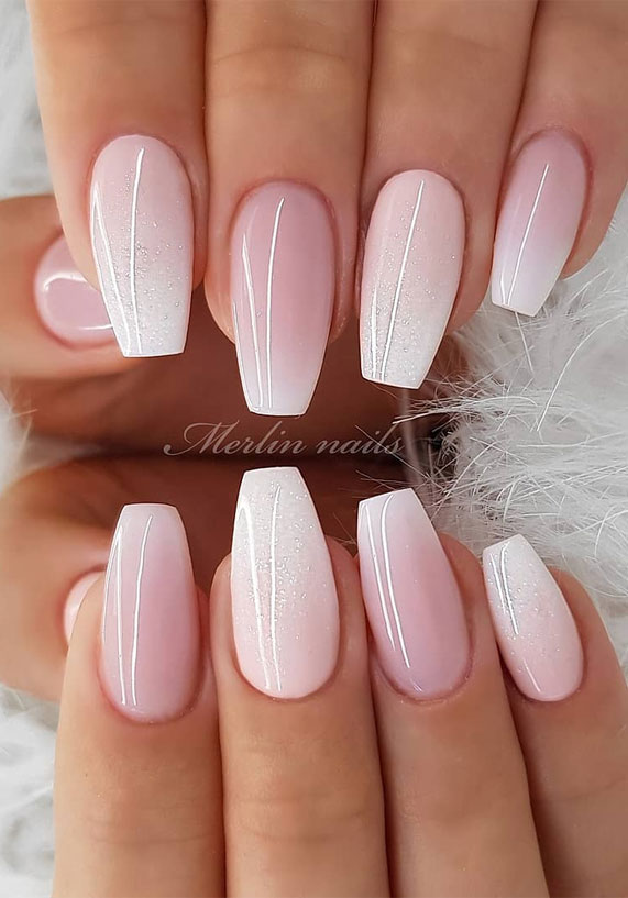 ombre nails, nails, wedding nails natural, bride nails, wedding nails, ombre wedding nails, ombre bridal nails, wedding nails design, wedding nail designs 2020, french ombre nails, gel nails, pink nails