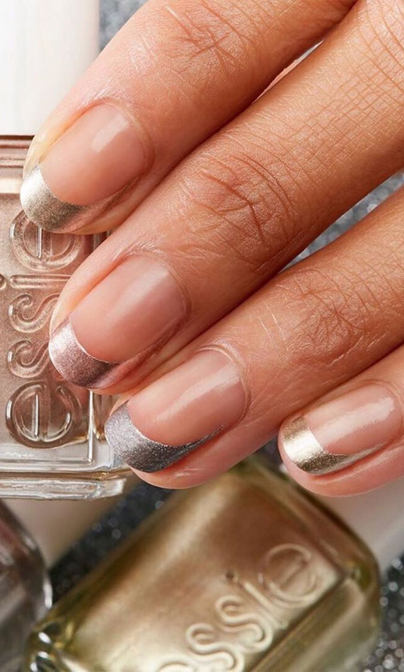 french nails, french manicure, french tip nails, french manicures ideas #frenchnails nail art , nails , nail trends 2020, french nail designs, chrome effect nails, chrome french nails