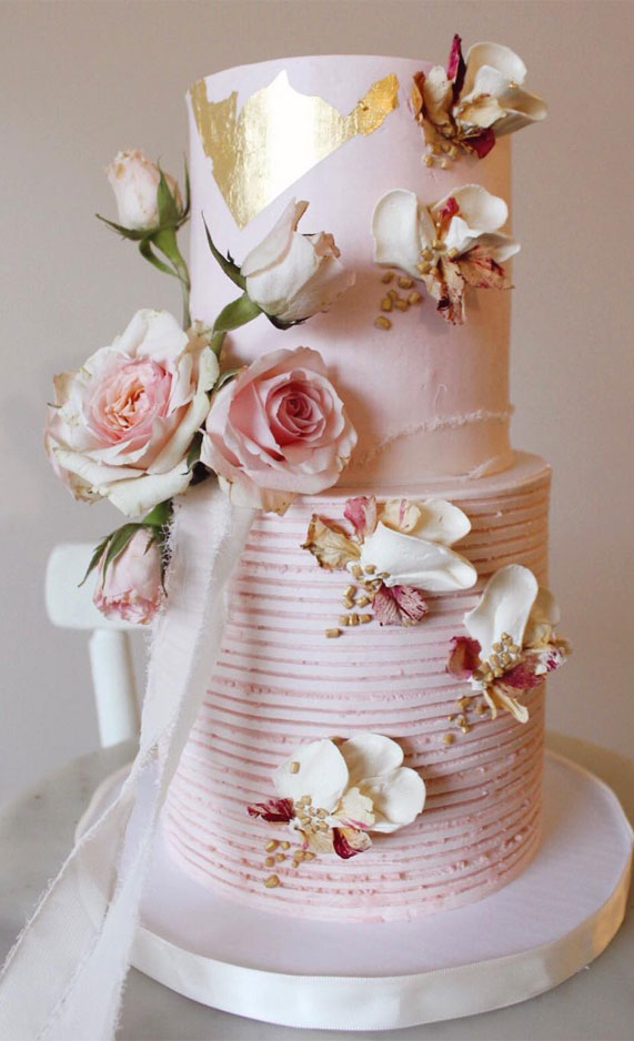 wedding cake, spring wedding cake, wedding cakes, best wedding cakes 2020 #weddingcake textured wedding cakes , wedding cake designs, ombre wedding cake, water color wedding cake