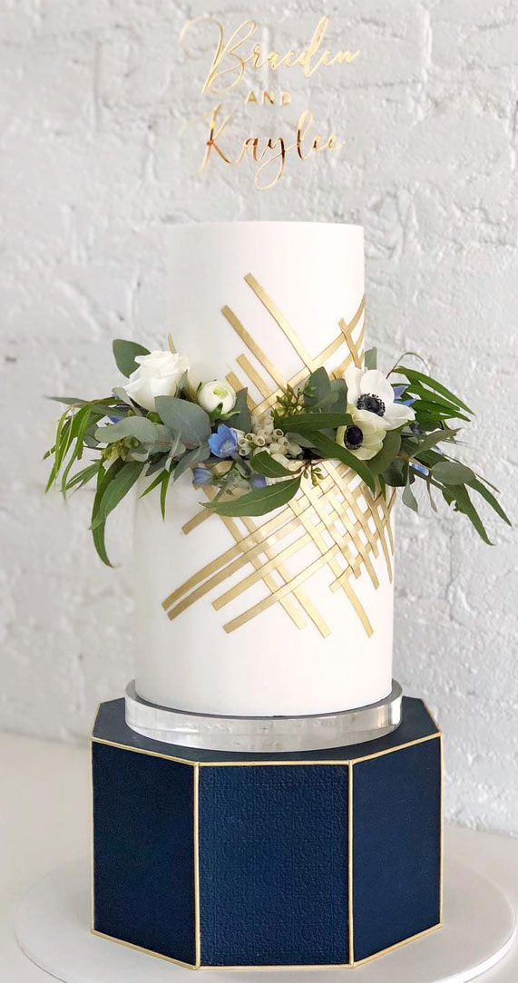 navy blue wedding cake, wedding cake , wedding cake design, dark blue wedding cake ,blue and gold wedding cake #wedidngcake #cakedesigns #blue 