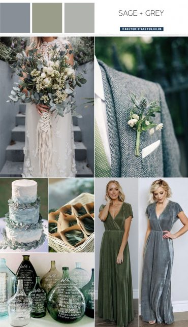 Grey and Sage Wedding Color Palette I Take You | Wedding Readings ...