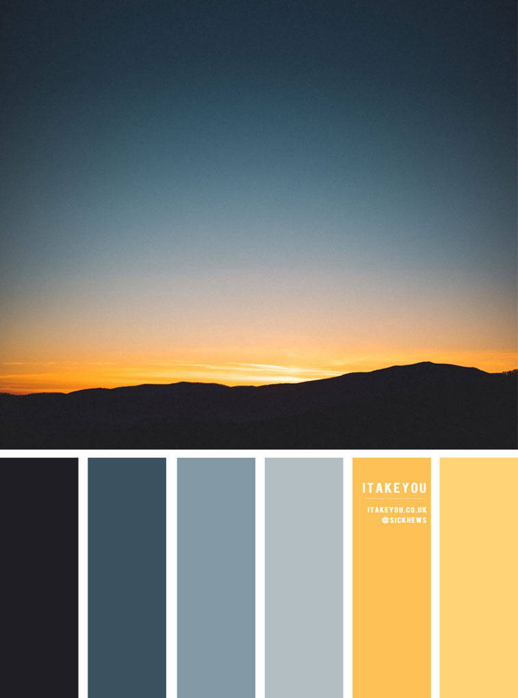 dusty blue and yellow color palette, dusty blue and yellow color combos, blue and yellow color combination, blue and yellow colors, blue and yellow mixed together #color #dustyblue
