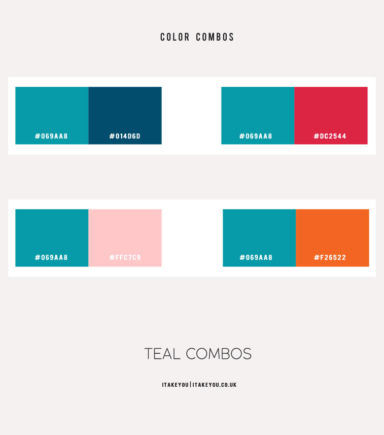 teal color combinations , teal color schemes, teal and navy blue, teal color palette #teal teal and pink, teal and red color combos #color