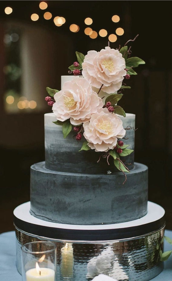 wedding cake, ombre wedding cake, wedding cakes #weddingcake #blue