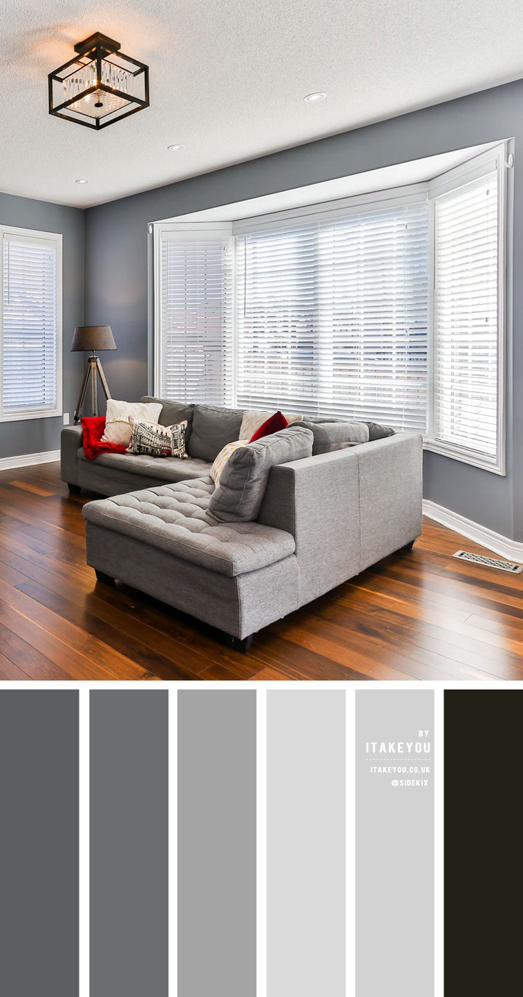 Grey colour scheme living room