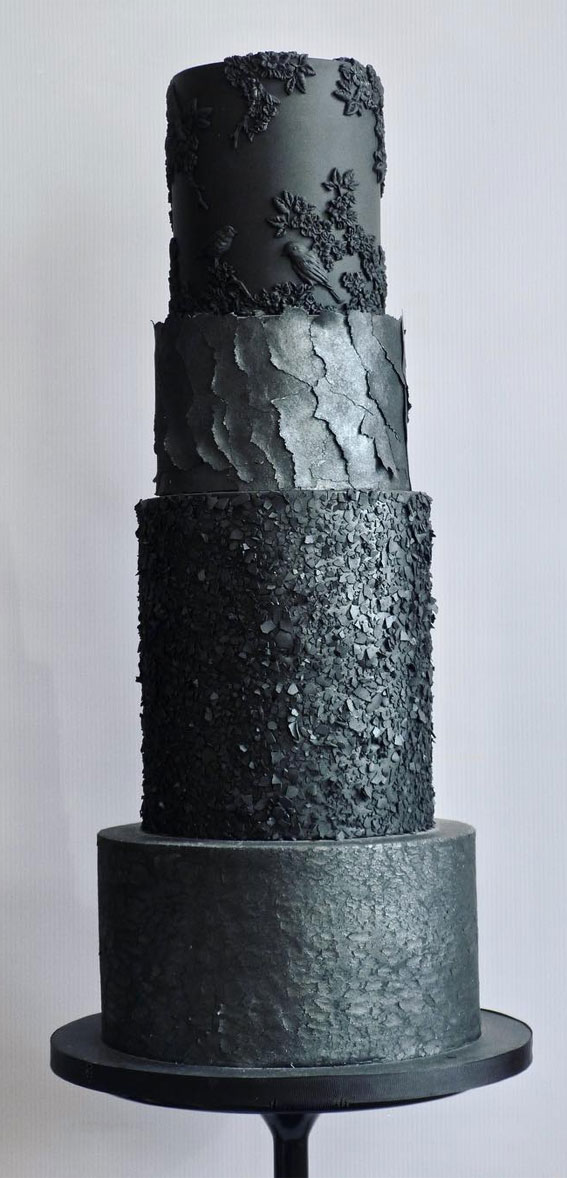 contemporary black wedding cake , black and gold marble wedding cake , black wedding cake