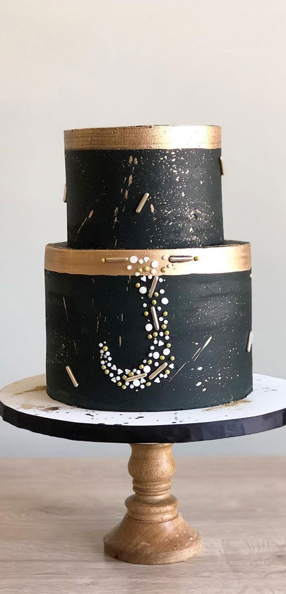 contemporary black wedding cake , black and gold marble wedding cake , black wedding cake