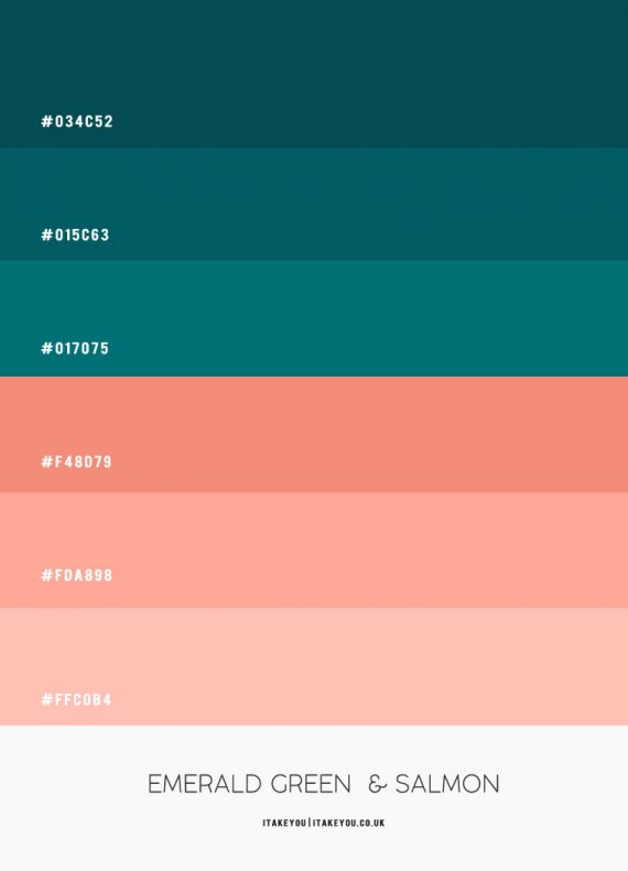 Green Teal and Salmon Colour Scheme, Salmon Pink Hex Color