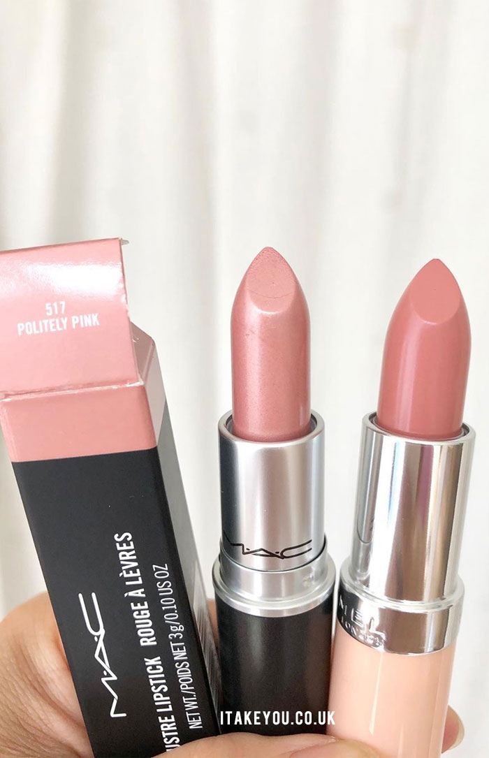 politely pink mac lipstick vs 45 nude rose rimmel lipstick, nude lipsticks, rimmel nude lipstick, kate moss lipsitck, kate moss nude lipsticks