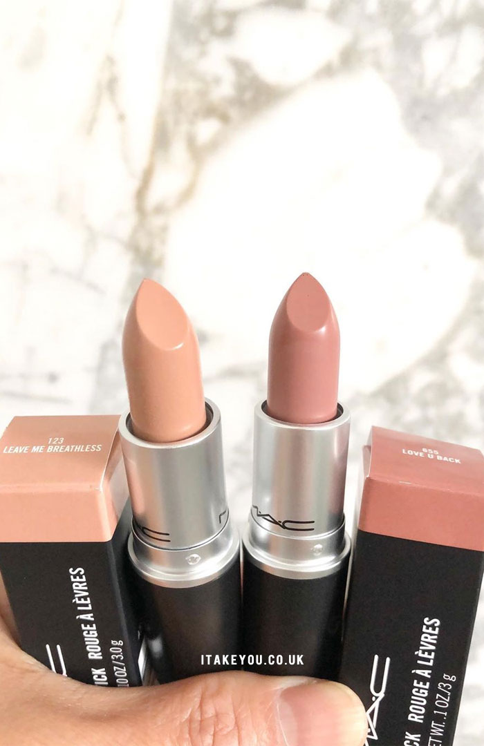 Leave Me Breathless vs Love U Back Mac Lipstick