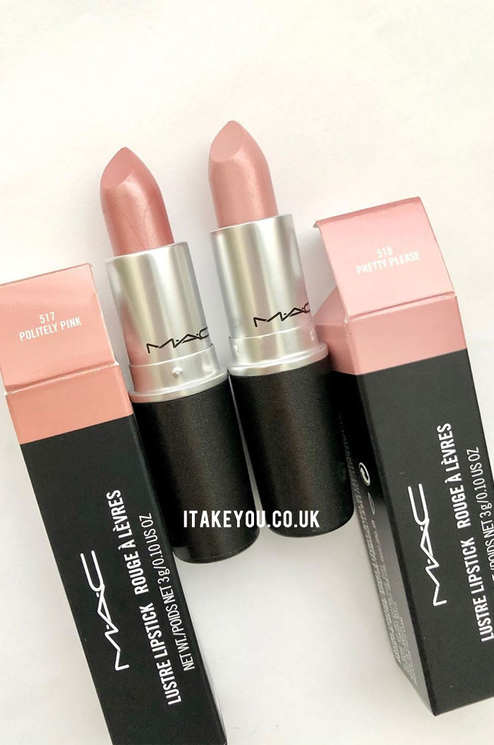 politely pink vs pretty please mac, mac lipstick colours, mac lipstick swatches, mac lipstick matte, mac matte lipstick shades