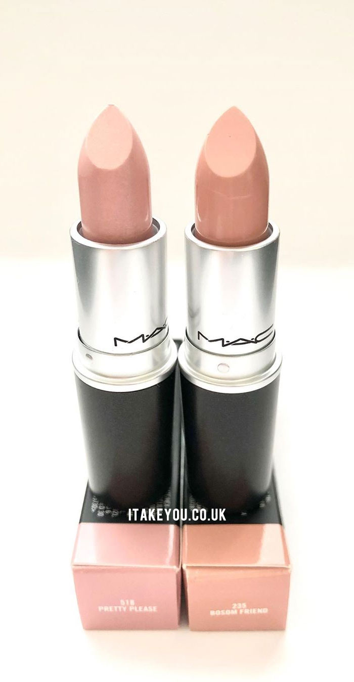 Mac Nude Lips : Pretty Please and Bosom Friend Mac Lips
