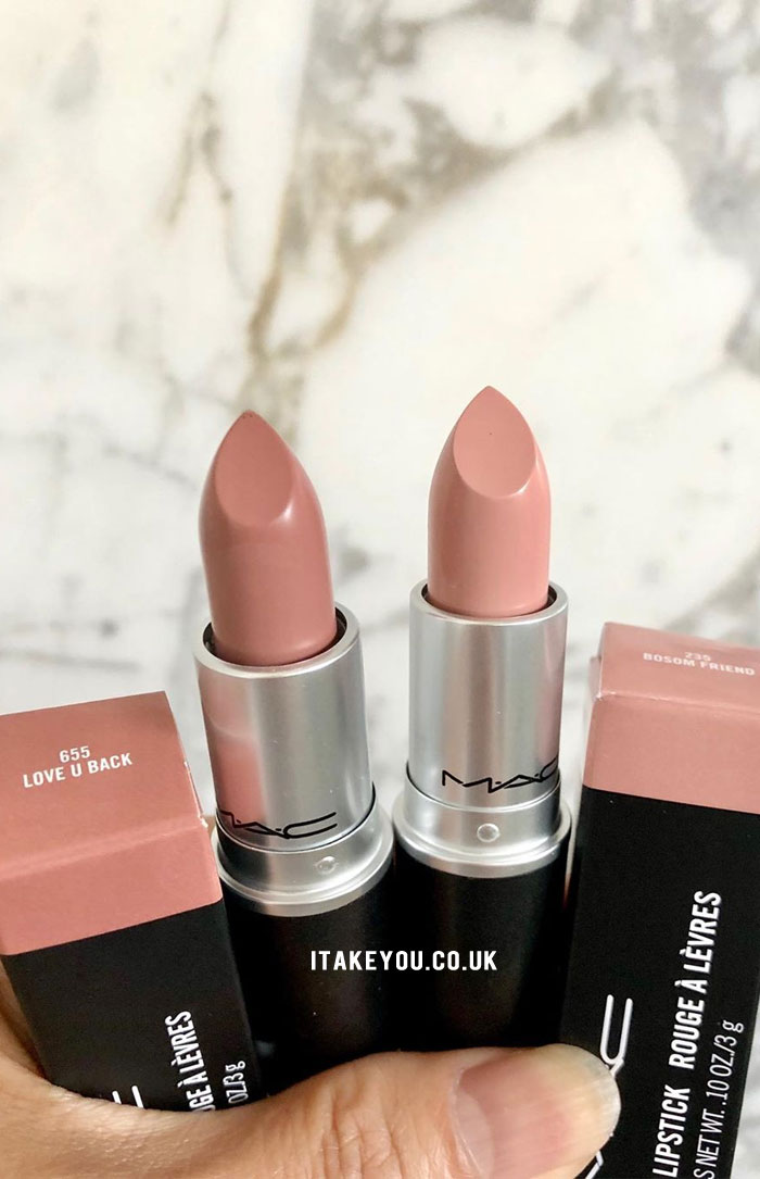 Crème D'Nude vs Bosom Friend Mac Lipstick  Mac lipstick shades, Lipstick  shades, Lipstick