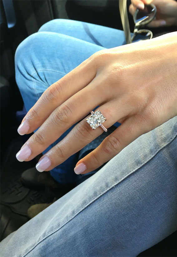 radiant cut engagement ring, cushion cut engagement ring, engagement ring