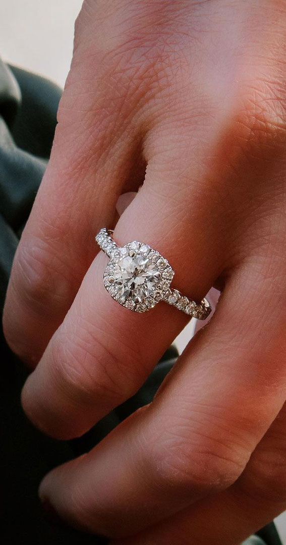 engagement ring, cushion cut engagement ring, engagement rings 2022