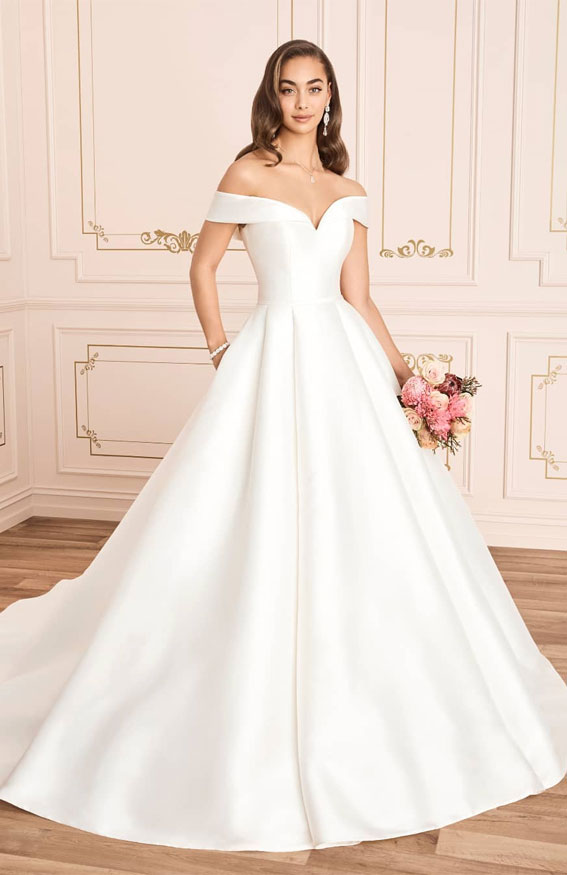 off the shoulder wedding dress, wedding dress