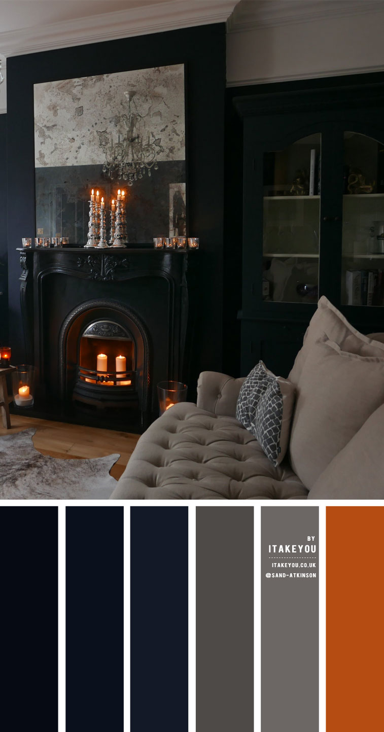 cozy living room decor, dark blue and grey living room, dark blue living room walls, cozy living room decor ideas #livingroom #homedecor #darkbluelivingroom 