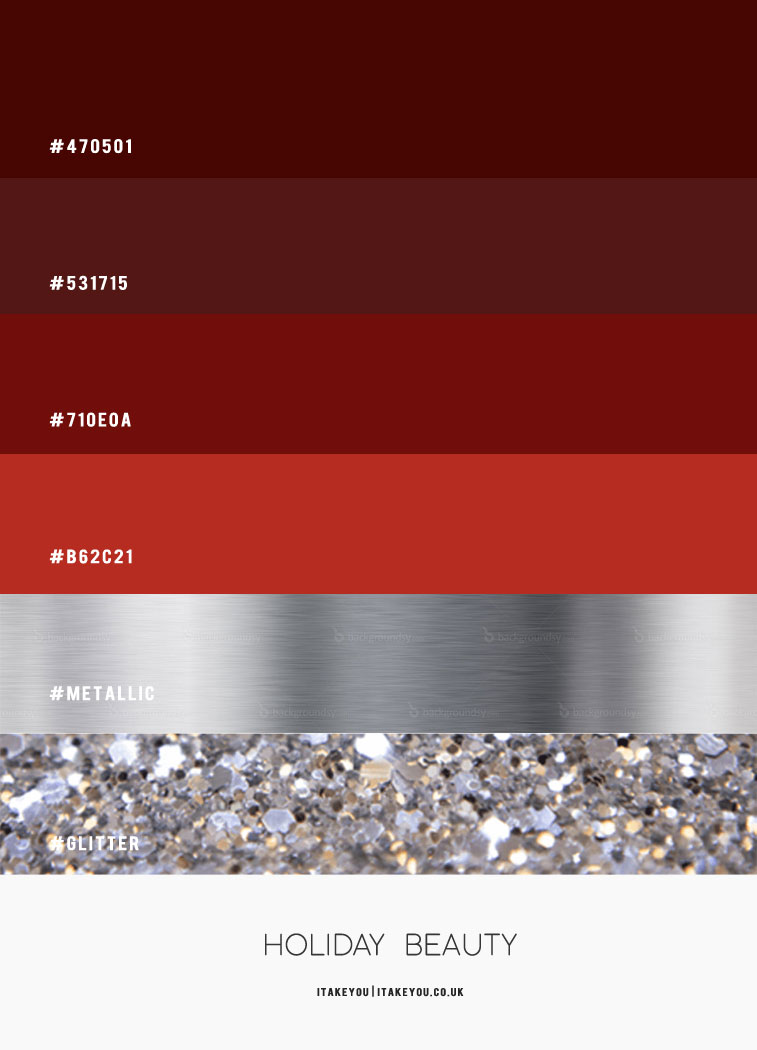 red and silver color combo, red and metallic silver, red and glitter colour combination, winter colour palette, winter colour combo ideas, holiday colour combo, red and glitter color scheme #colorscheme #colorpalette