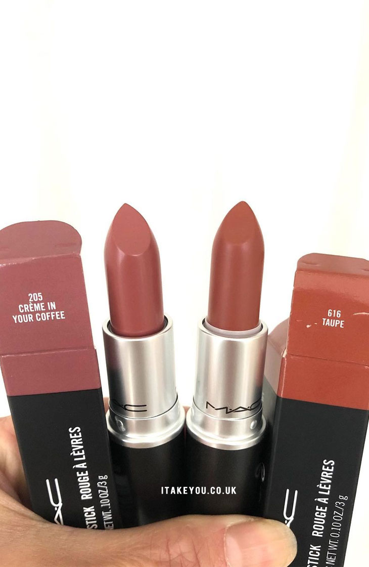 Mac Crème In Your Coffee vs Taupe Lipstick