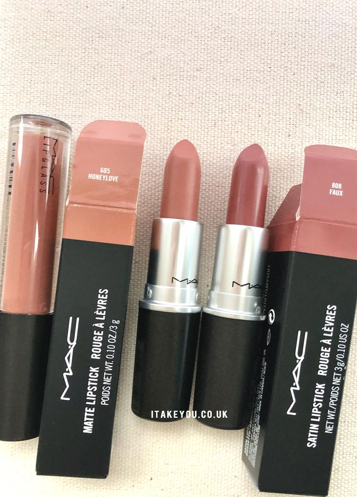 Mac Spice Lipglass vs Mac Honeylove vs Mac faux