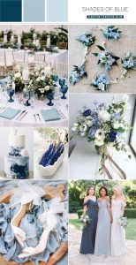Shades of blue wedding colour theme { Something Blue Wedding Ideas }