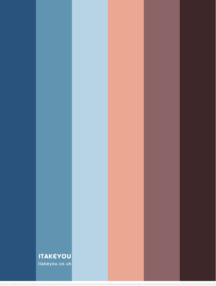 Peach, Plum, Mauve and Shades of Blue Colour Combination | itakeyou