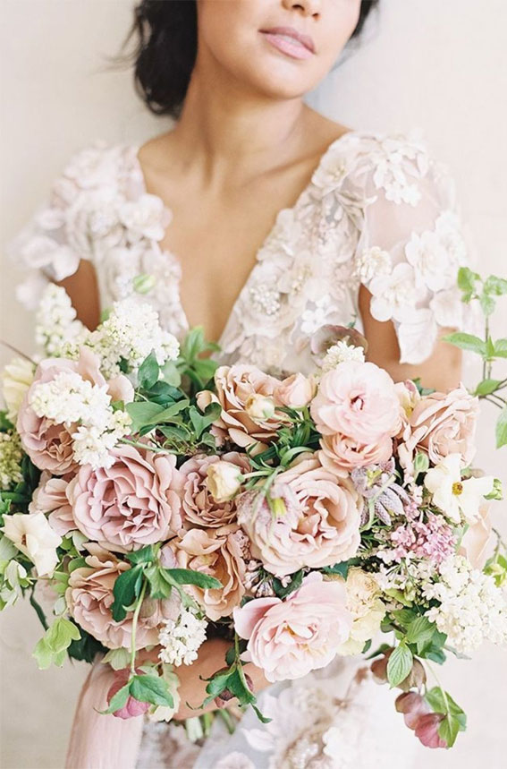 romantic spring bouquet, wedding bouquet, bridal bouquet, pink wedding bouquet #bouquet