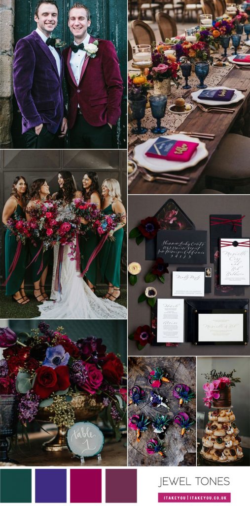 Jewel Tone Wedding Colours | Jewel Tones Color Palette | Itakeyou Ideas