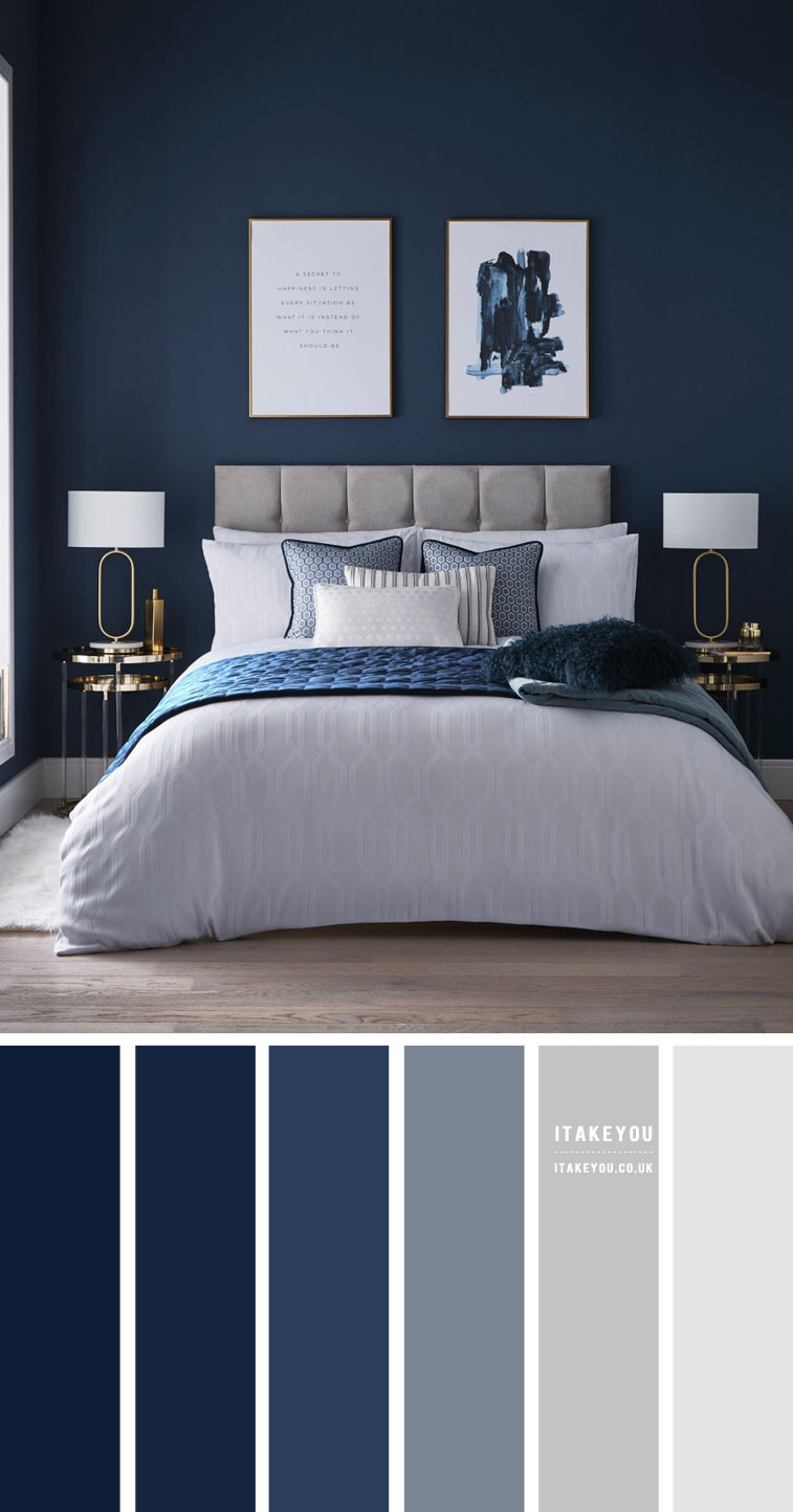 Navy Blue And Grey Bedroom Colour Scheme Best Paint Colors Itakeyou