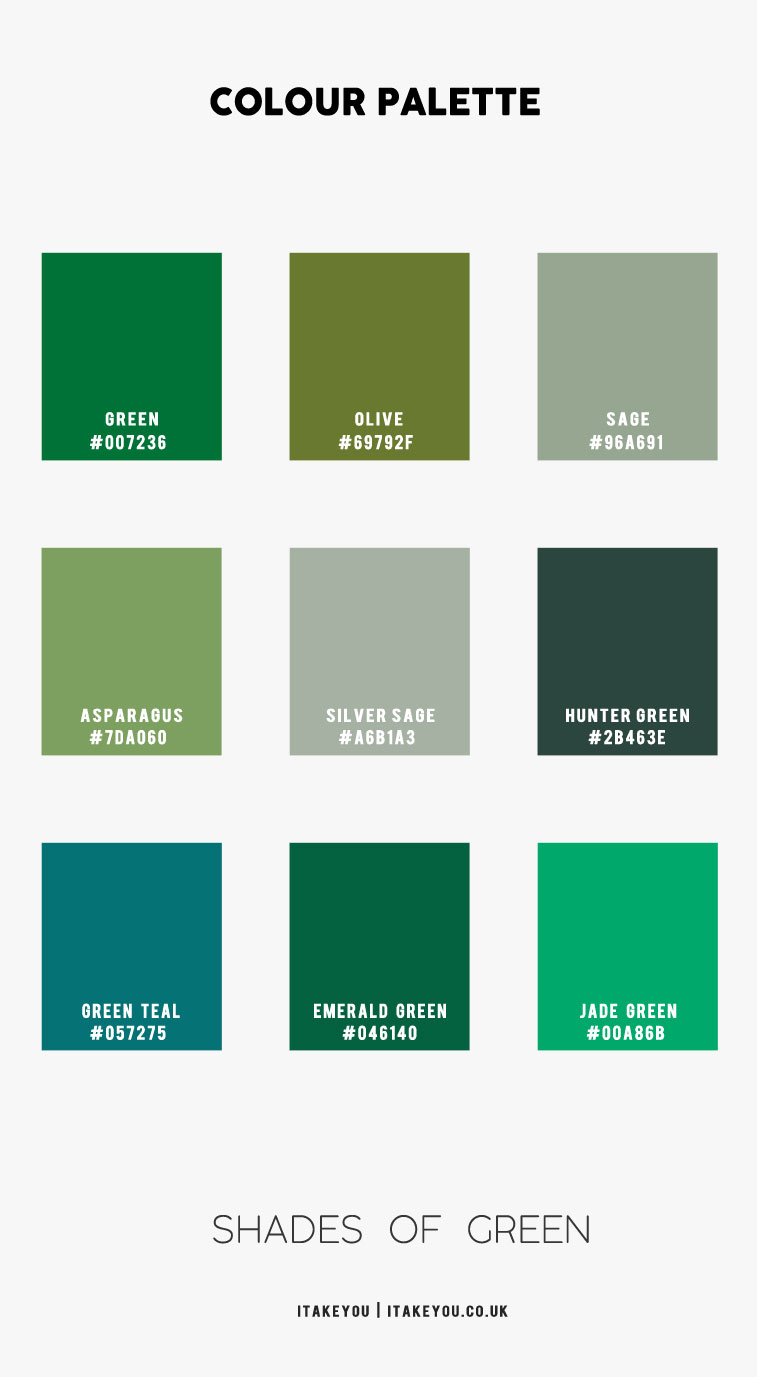 shades of green colors, green shades , shades of green, green color hex, green color names