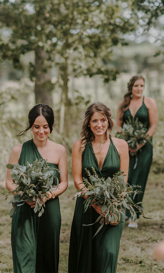 green bridesmaid dresses, hunter green bridesmaid dresses, bridesmaid dresses