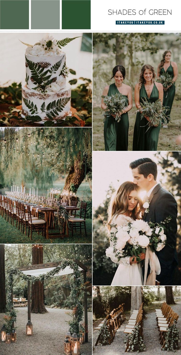 Shades of green wedding colors | green wedding theme ideas | i take you