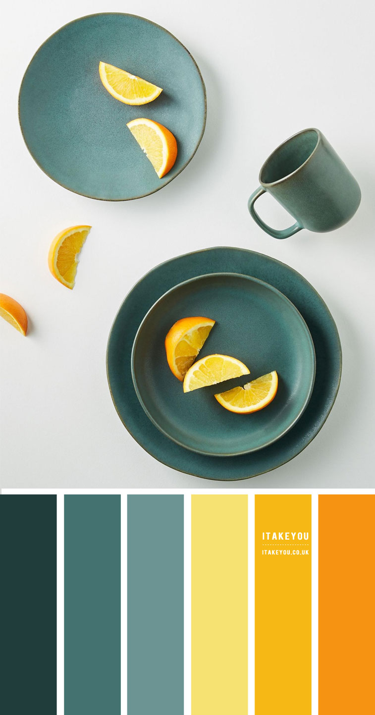 green and yellow colour combination, green orange and yellow color combo, dark green color palette, orange and yellow color combo