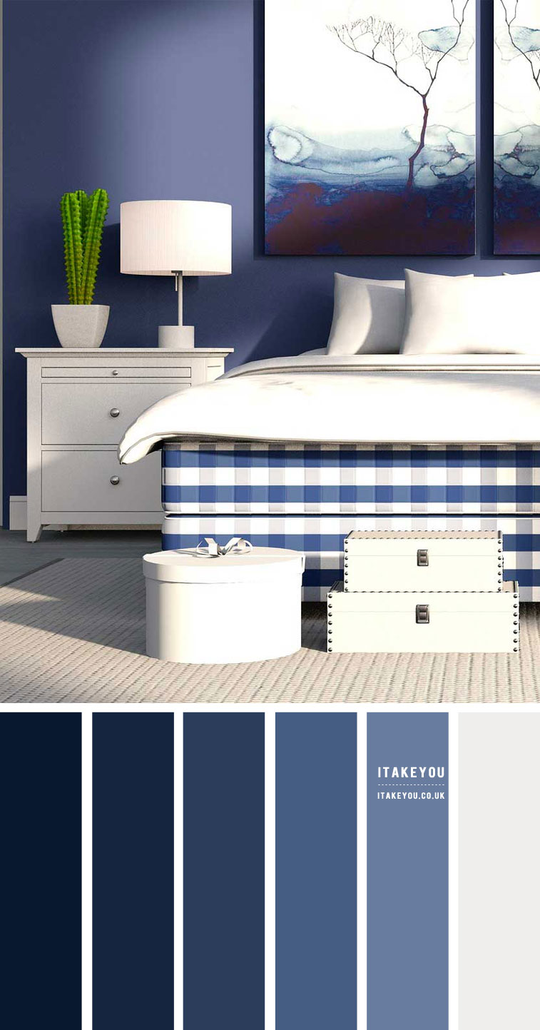 Navy Blue and White Bedroom Colour Scheme