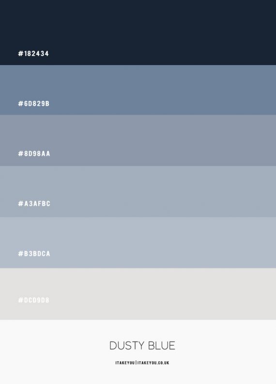 Dusty Blue Bedroom Colour Scheme | Dark blue and dusty blue colors