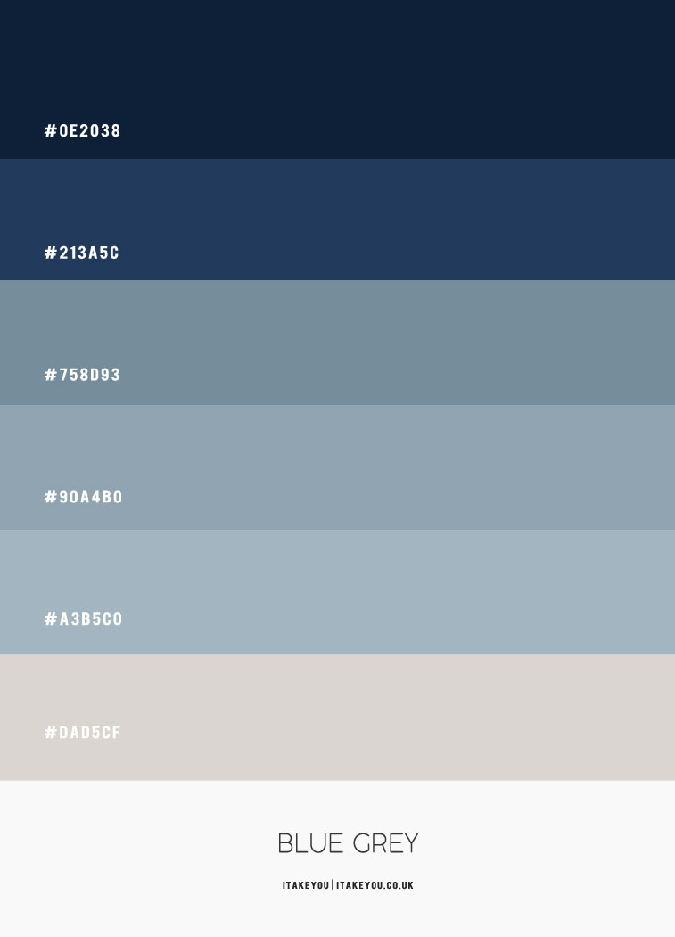 Dark Blue and Blue Grey Bedroom Colour Scheme