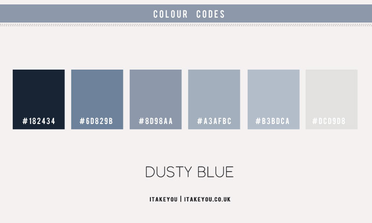 Dusty Blue Bedroom Colour Scheme | Dark blue and dusty blue colors