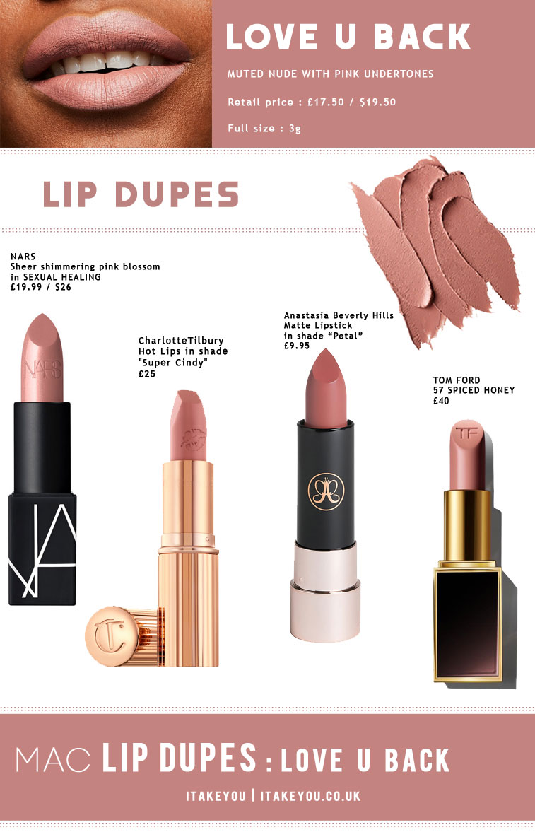 Mac love u back lipstick dupe – Best Lipstick Dupes