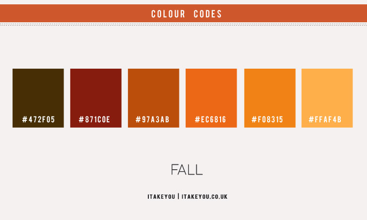 Fall Color Palette Hex Codes
