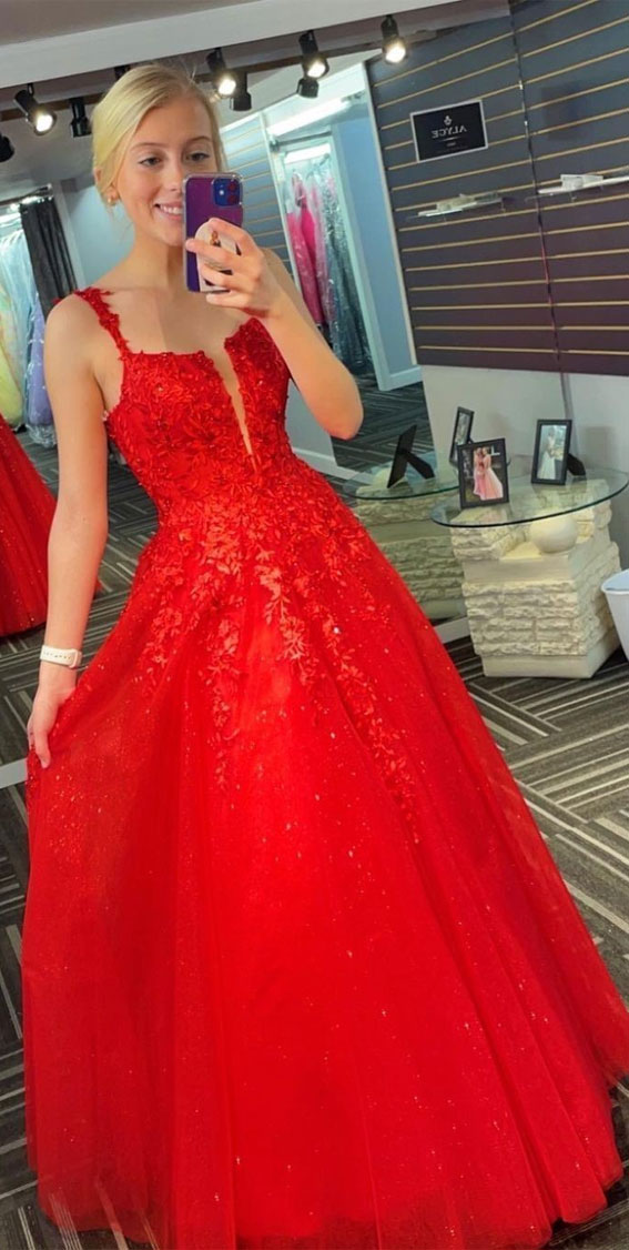 Bliv sur Hospital Udpakning 12 Red Prom Dresses For The Wow Look : Pretty Red Lace Prom Dress I Take  You | Wedding Readings | Wedding Ideas | Wedding Dresses | Wedding Theme