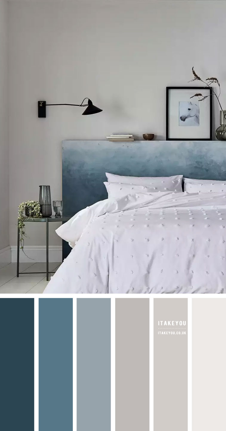Stormy Colour Scheme For Bedroom { Deep Blue Teal and Grey }
