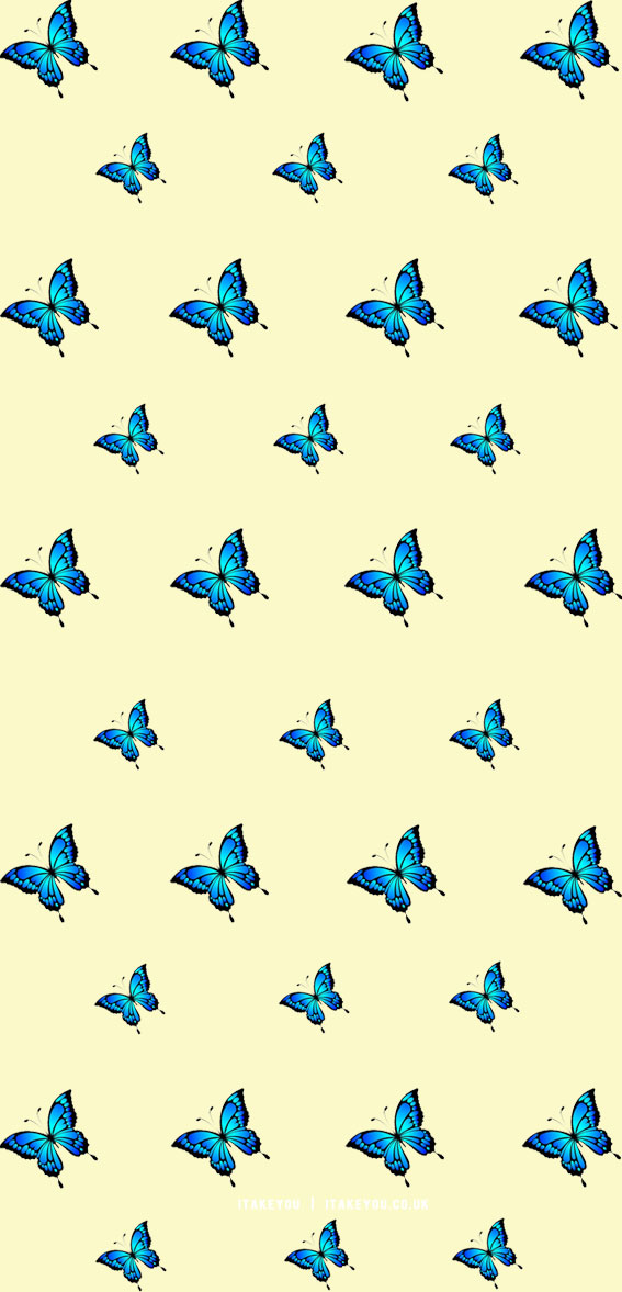 Butterfly wallpaper aesthetic | Blue butterfly wallpaper background designs