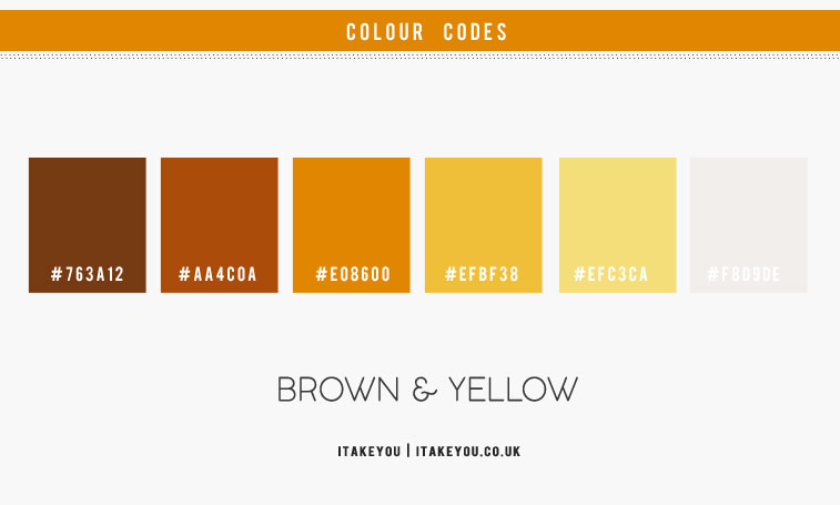 brown and yellow color hex, brown and yellow color scheme, brown and yellow, brown and yellow color combination 