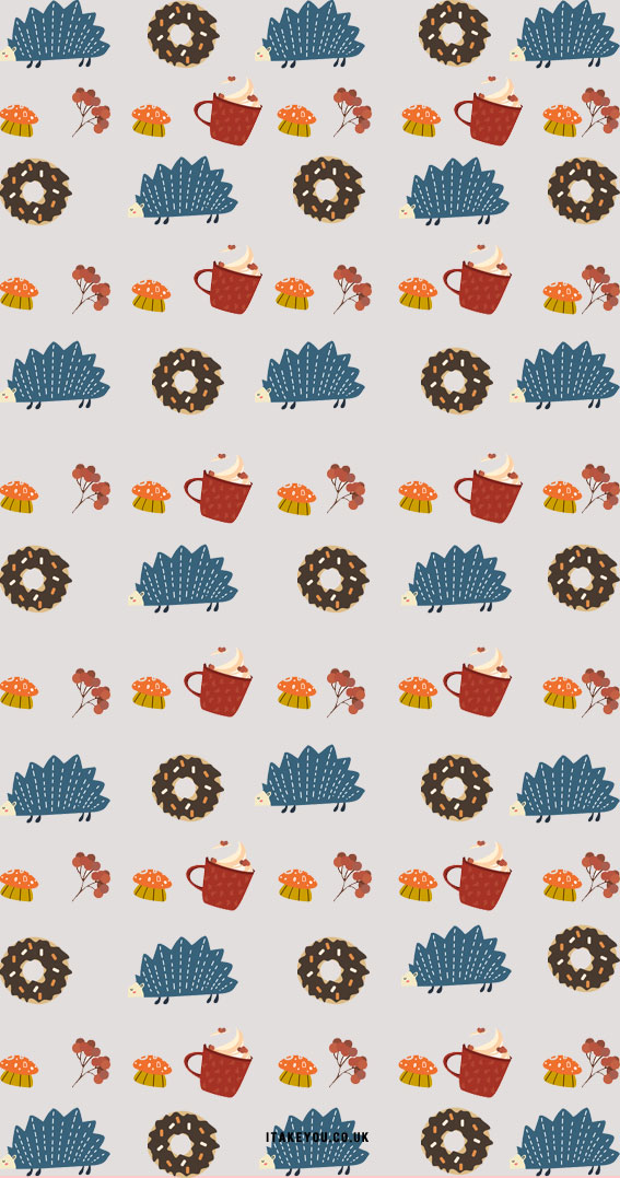 11 Cute Autumn Wallpaper Aesthetic For Phone : Donut, Hedgehog Fall Wallpaper