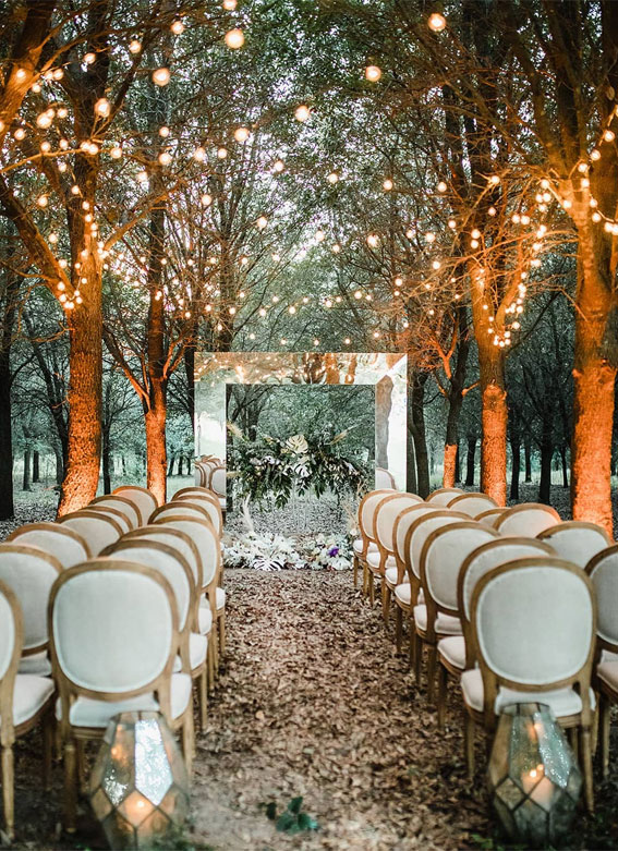 enchanted forest wedding theme, autumn wedding ideas 2021, forest wedding ceremony decors, fall wedding ideas 2021