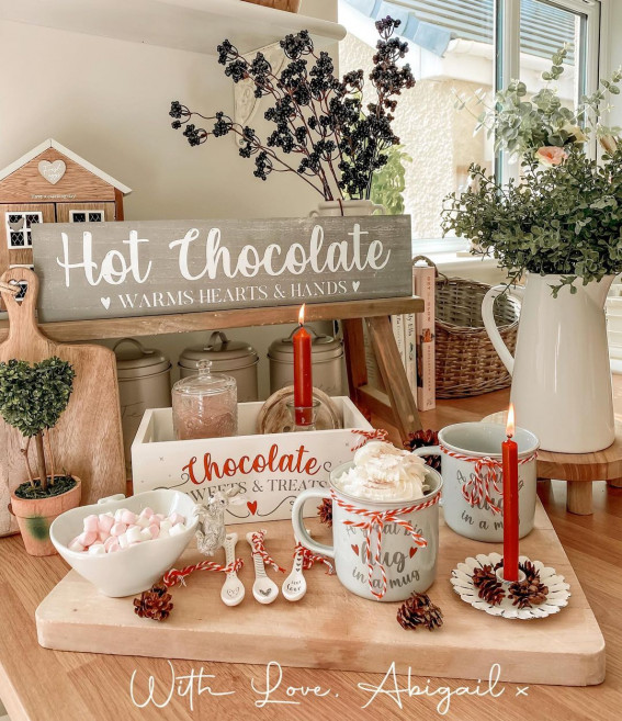 Cute Ways To Decorate Hot Chocolate Station  Christmas hot chocolate  station, Hot beverage station, Hot chocolate