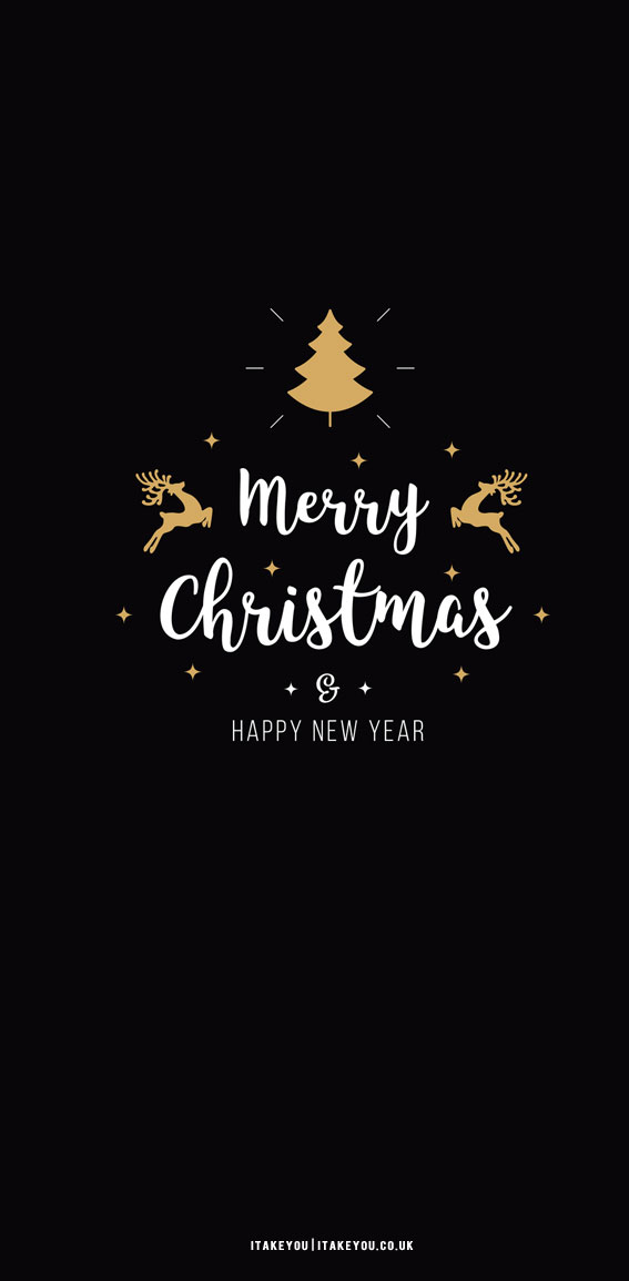 Festive Aesthetic Wallpapers For Phone : Black and Gold Christmas Wallpaper