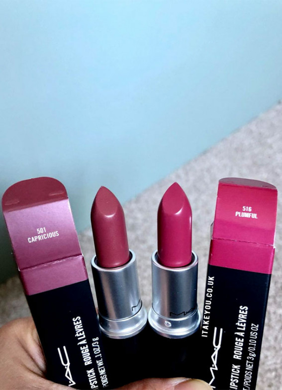 mac capricious vs plumful, mac plumful, plumful mac lipstick, mac plumful dupe, mac lipstick shades, mac lipstick swatches, mac lipstick review, mac lustre lipstick