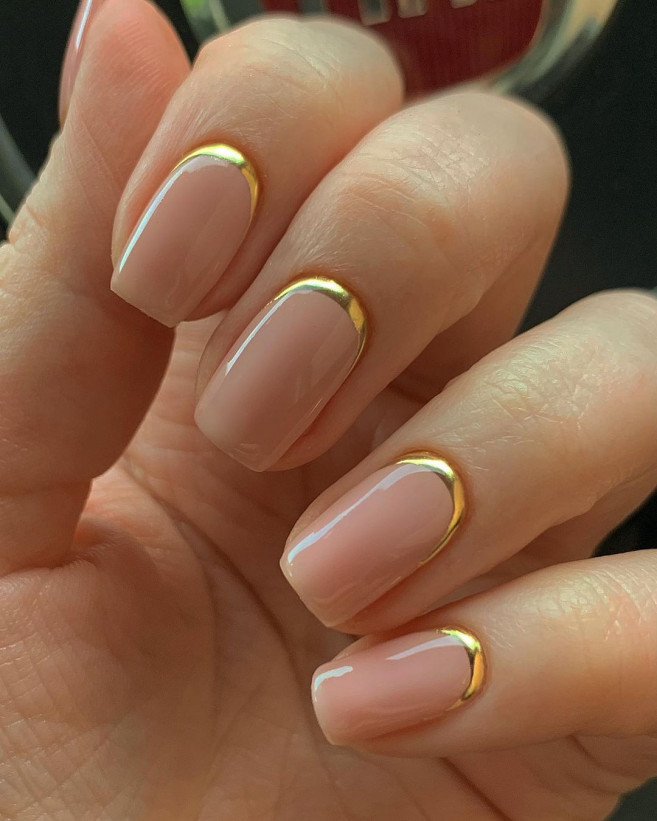 gold cuff nails, short nail art designs, short nails 2022